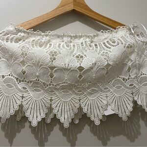 Nasty Gal White Lace Detail Top